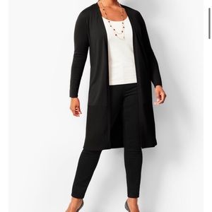 OPEN-FRONT MERINO WOOL CARDIGAN